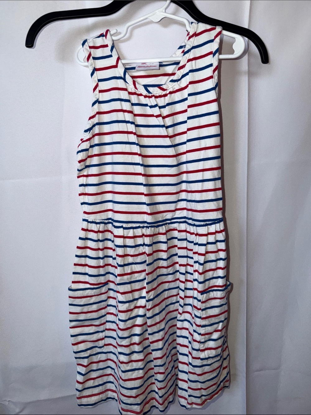 Hanna Andersson Red, Blue & White Striped Sleeveless Dress